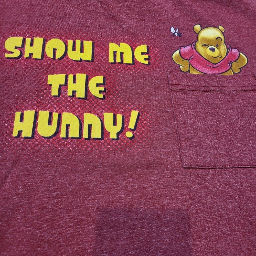Vintage Rare Winnie the Pooh Graphic T-shirt Honey Pot Bees Show Me The Hunny LG - Picture 8 of 9